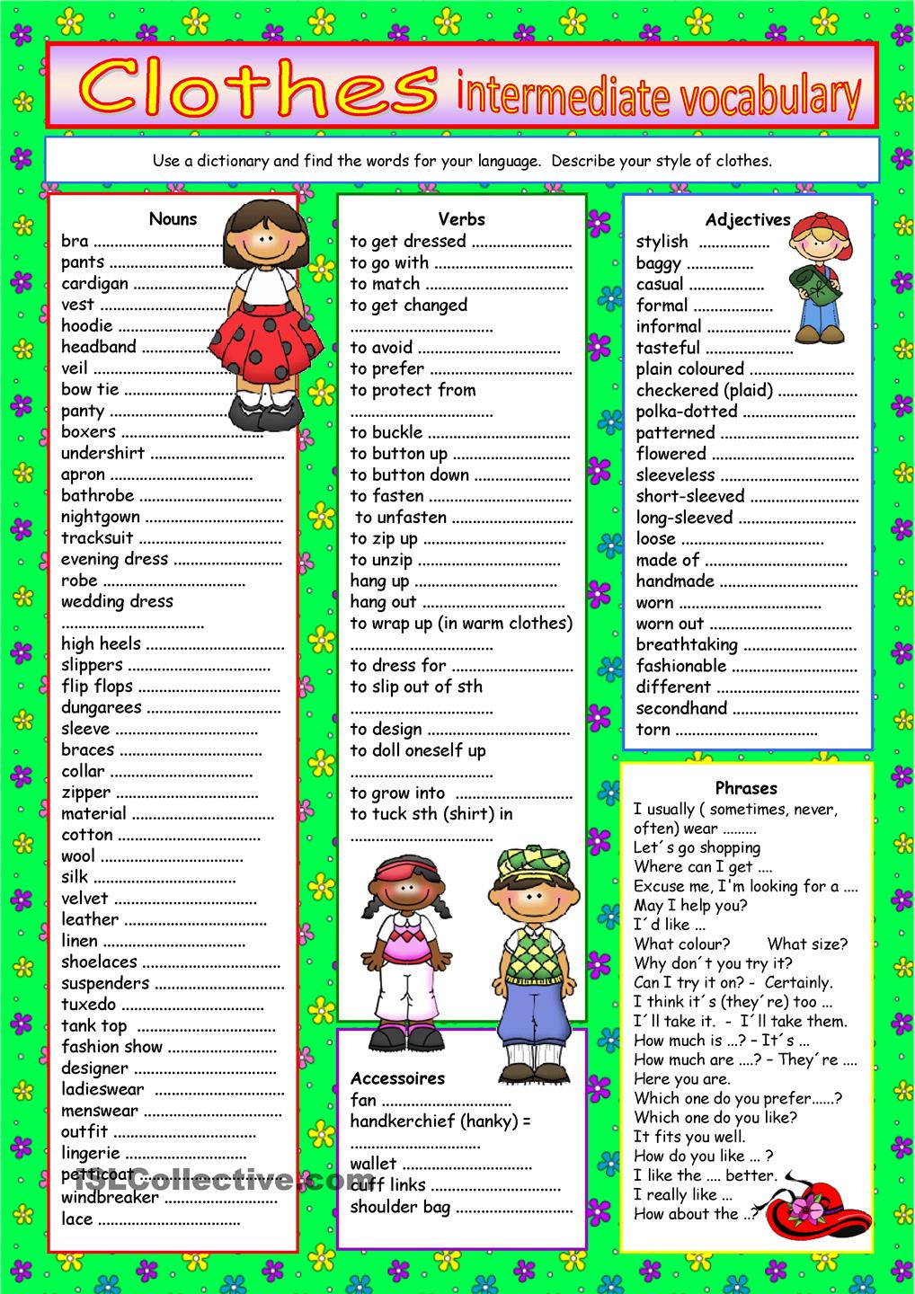 english vocabulary list pdf